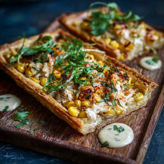 Crab & Corn Puff Tart: Golden Savory Ocean Bite Recipe - Recipe Image