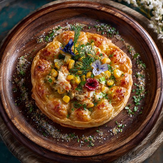 Crab & Corn Puff Tart: Golden Savory Ocean Bite Recipe