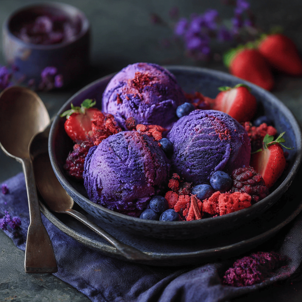 Purple Sweet Potato & Berry Nice Cream: Violet Dream Recipe