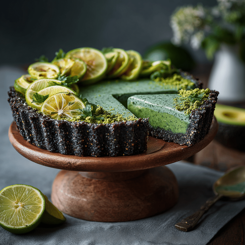 Avocado Lime Spirulina Tart: Green Citrus Magic Recipe