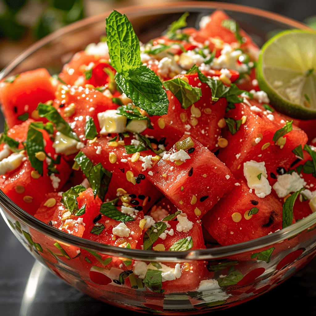 Spicy Watermelon Feta Salad: Sweet Heat Refresh Recipe