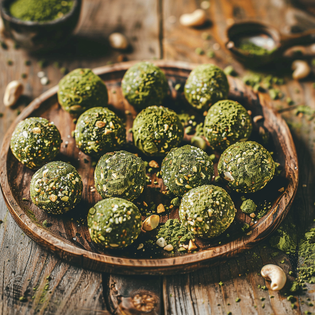 Matcha Cashew Energy Balls: Green Power Bites Recipe - Recipe Image