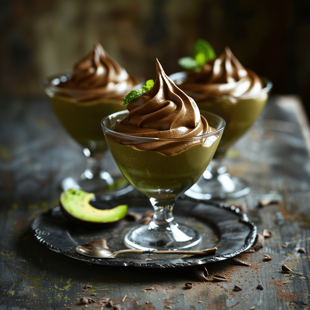 Cocoa Avocado Mousse: Dark Green Luxury Recipe - Recipe Image
