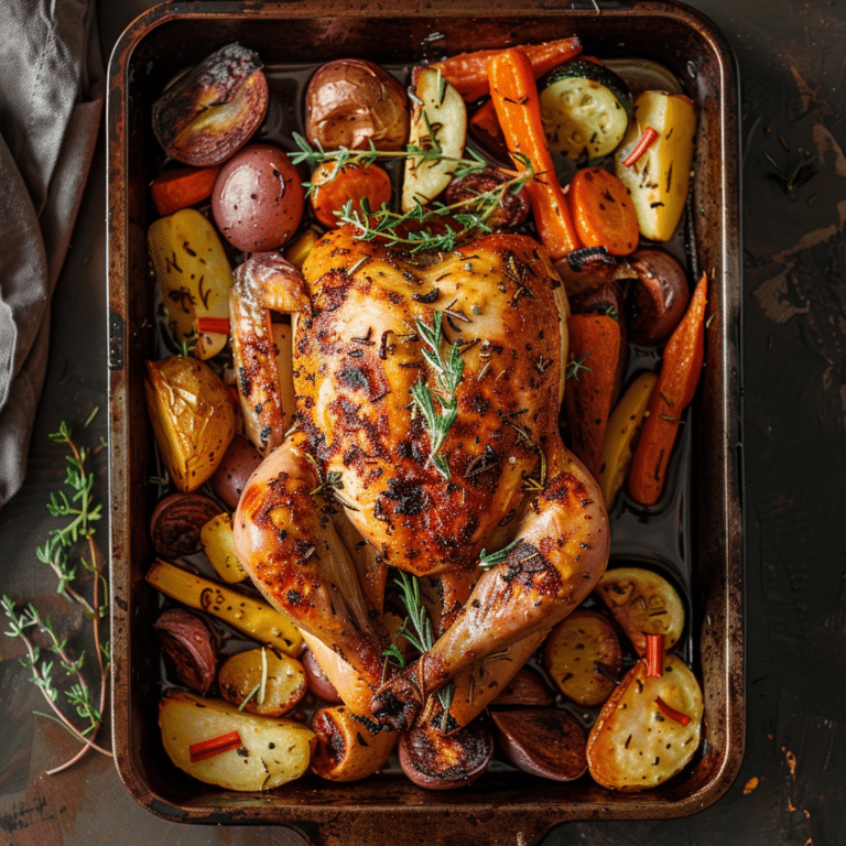 Lemon Herb Roast Chicken with Vegetables Recipe