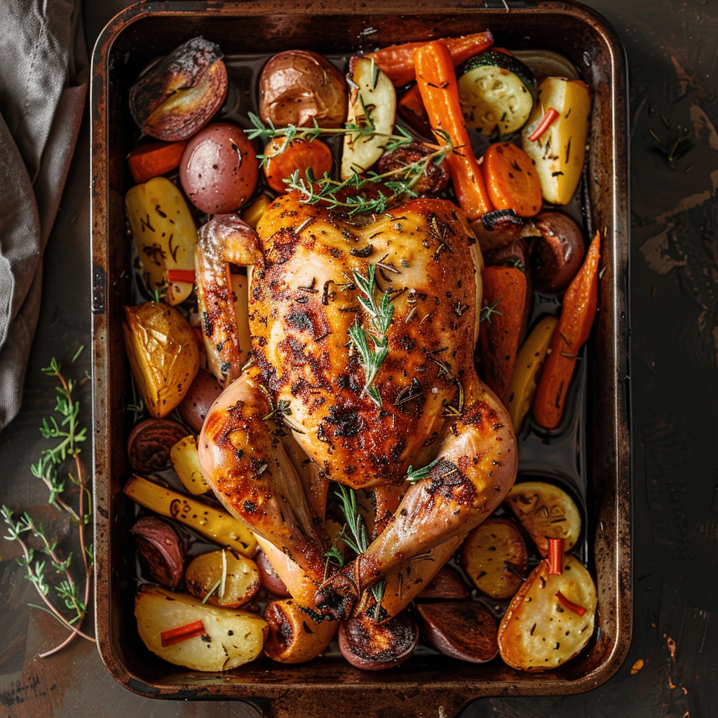 Lemon Herb Roast Chicken with Vegetables Recipe