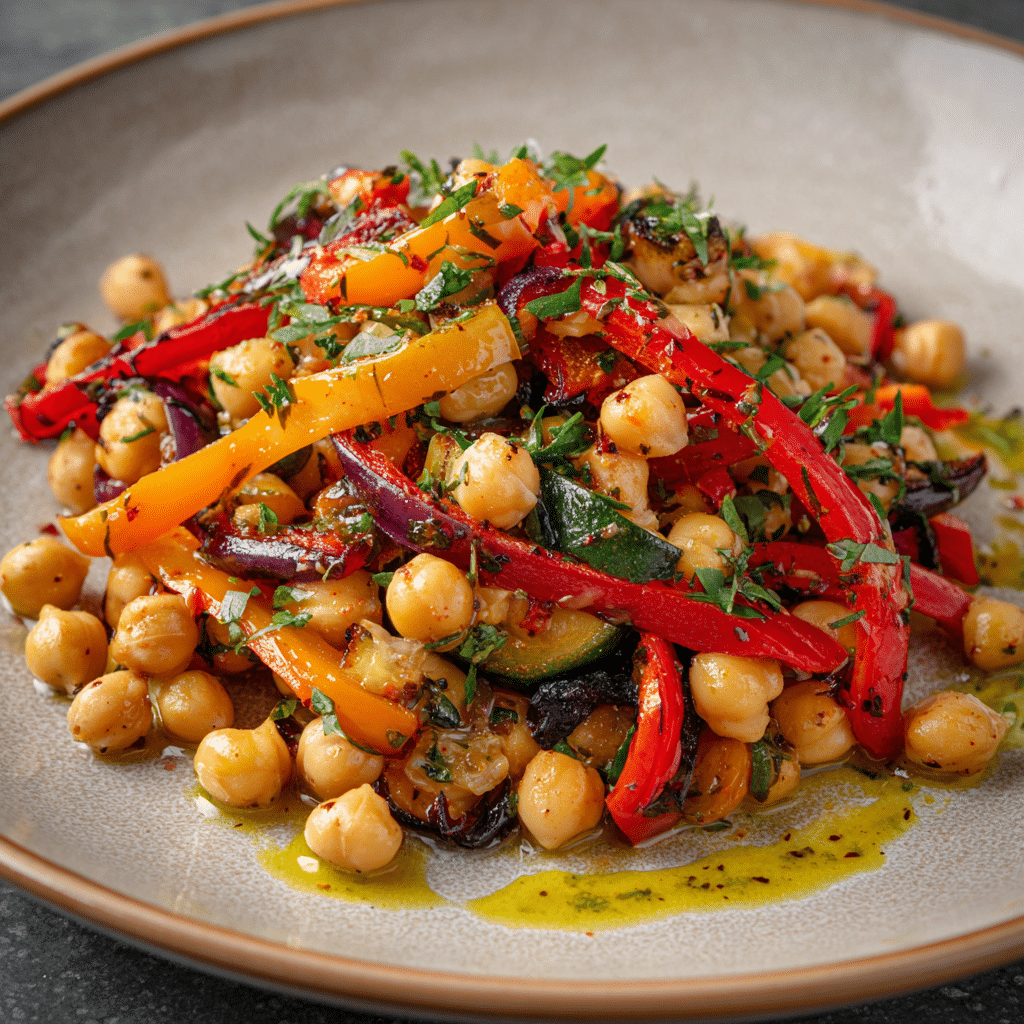 Chickpea & Roasted Pepper Salad Recipe