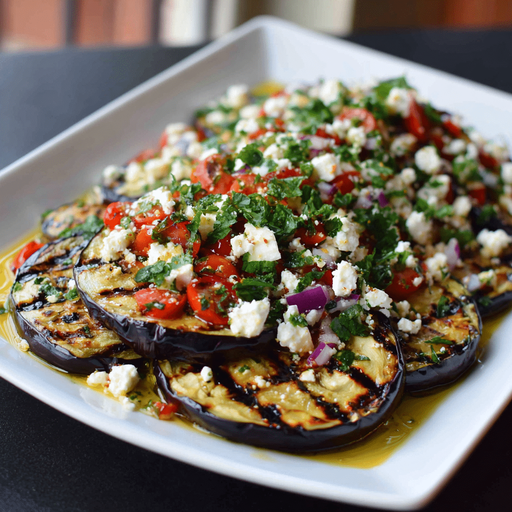 Grilled Eggplant & Feta Salad Recipe