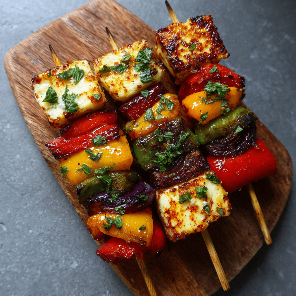 Roasted Pepper & Halloumi Skewers Recipe