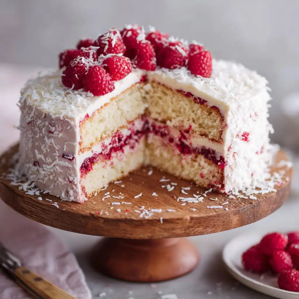 Raspberry Coconut Cake Recipe - Recipe Image