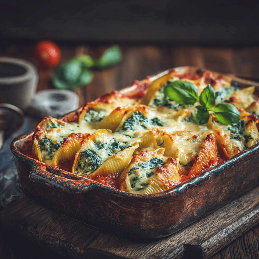 Spinach & Cheese Stuffed Shells Recipe