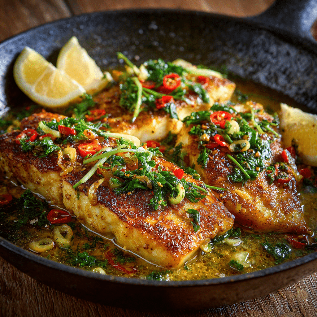 Spicy Lemon Butter Fish Fillets Recipe
