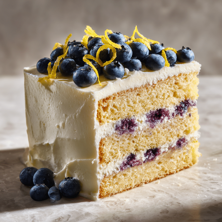 Lemon Blueberry Layer Cake with Swiss Meringue Buttercream Recipe