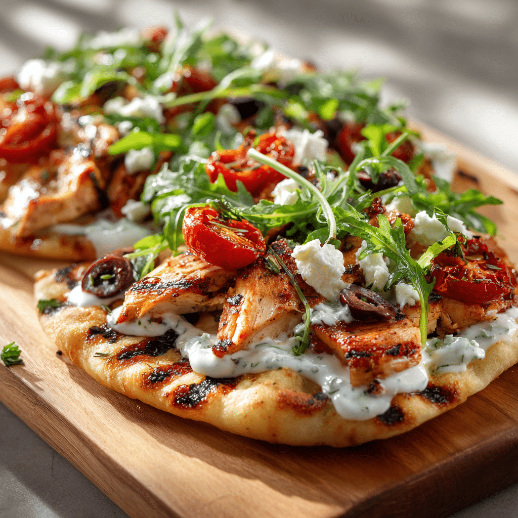 Mediterranean Chicken Flatbread Recipe