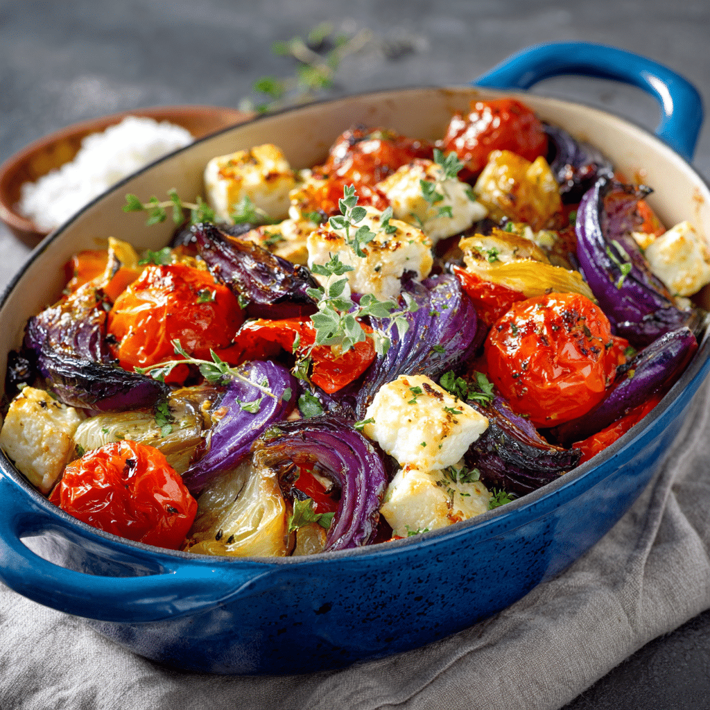 Oven-Roasted Mediterranean Vegetables with Feta Recipe