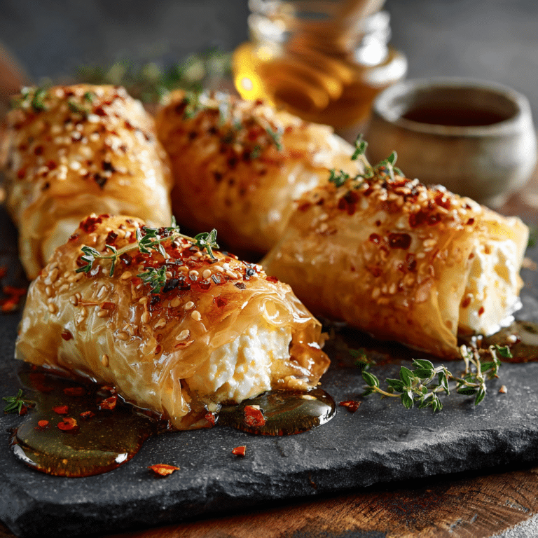 Indulgent Oven Fried Feta Rolls with Chili Honey Magic Recipe