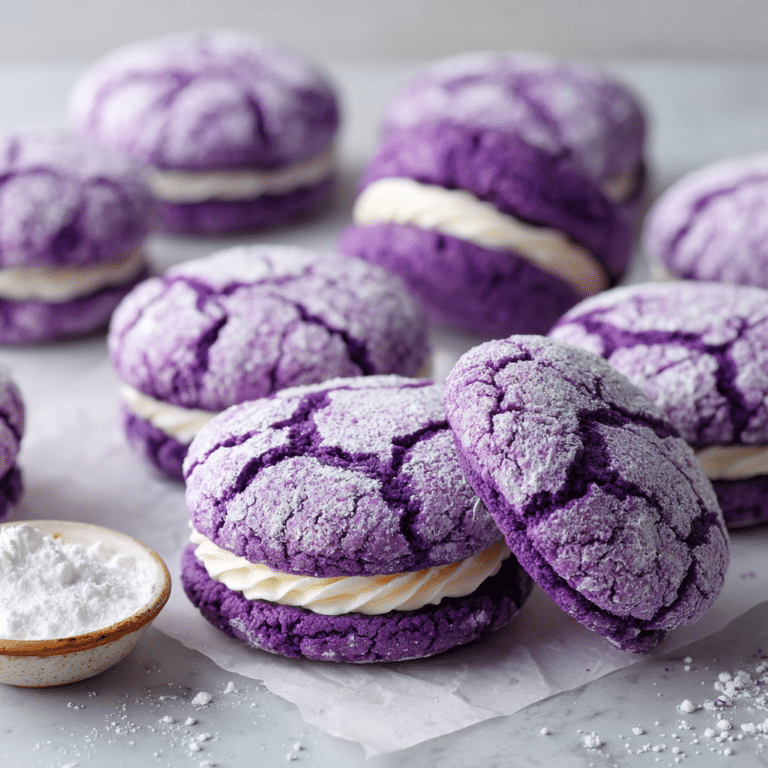 Ube Crinkle Sandwich Cookies Recipe