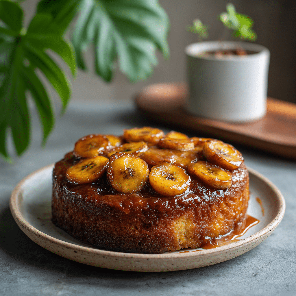 Upside-Down Banana Caramel Cake Recipe - Recipe Image