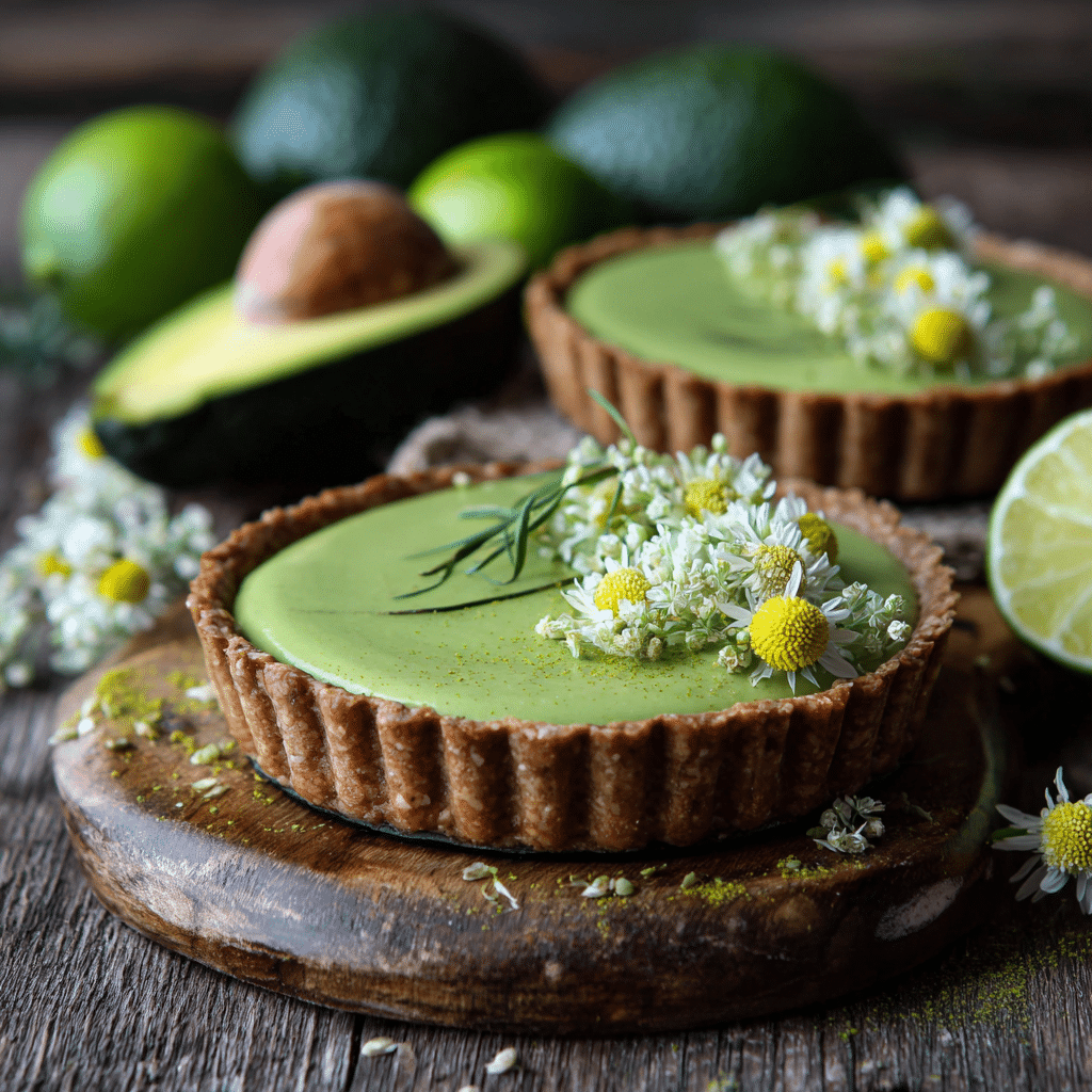 Avocado Lime Spirulina Tart: Green Citrus Magic Recipe - Recipe Image
