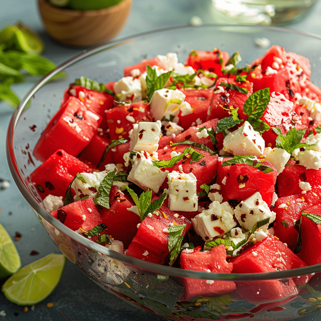 Spicy Watermelon Feta Salad: Sweet Heat Refresh Recipe - Recipe Image