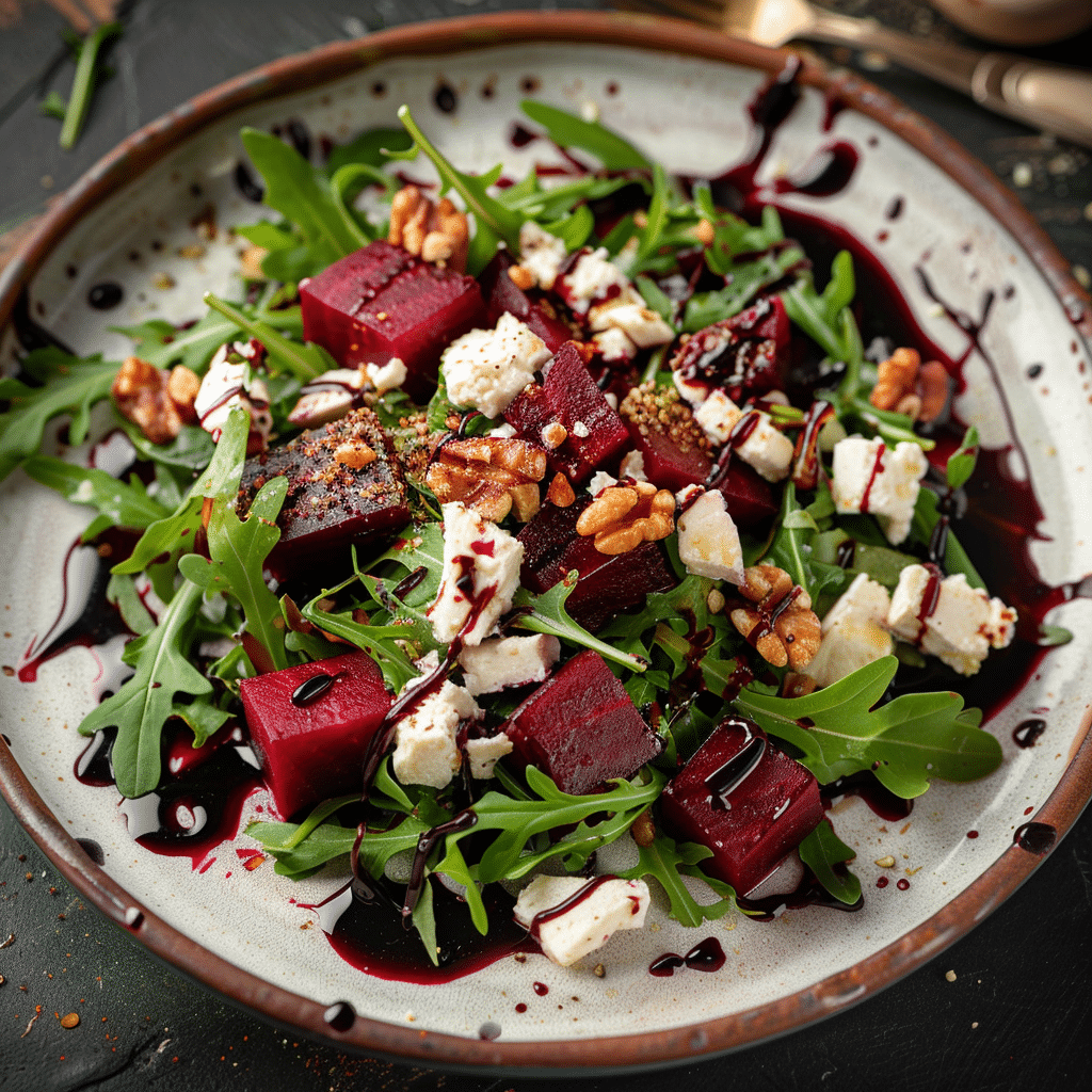Beetroot & Goat Cheese Arugula Salad: Earthy Elegance Recipe - Recipe Image