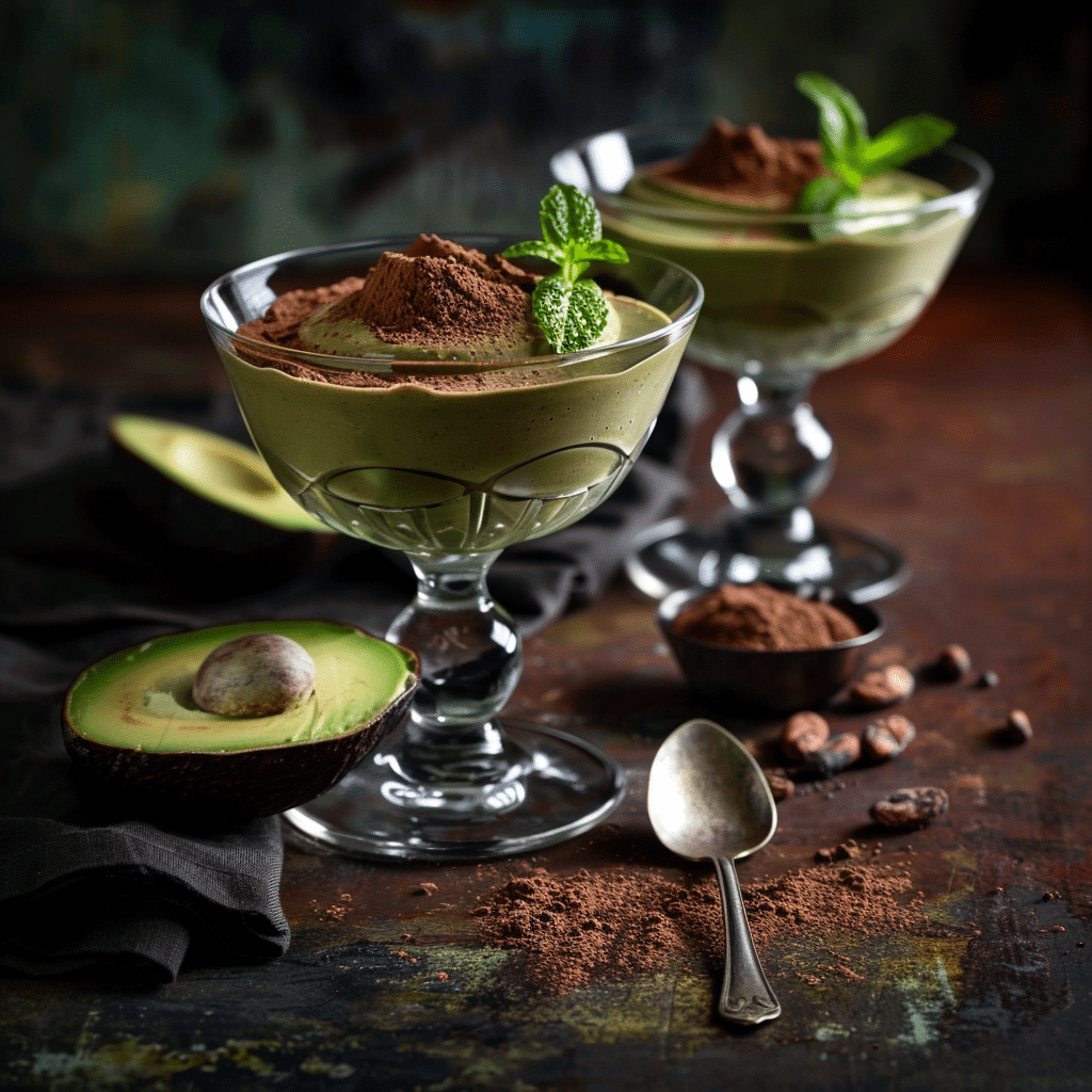Cocoa Avocado Mousse: Dark Green Luxury Recipe - Recipe Image