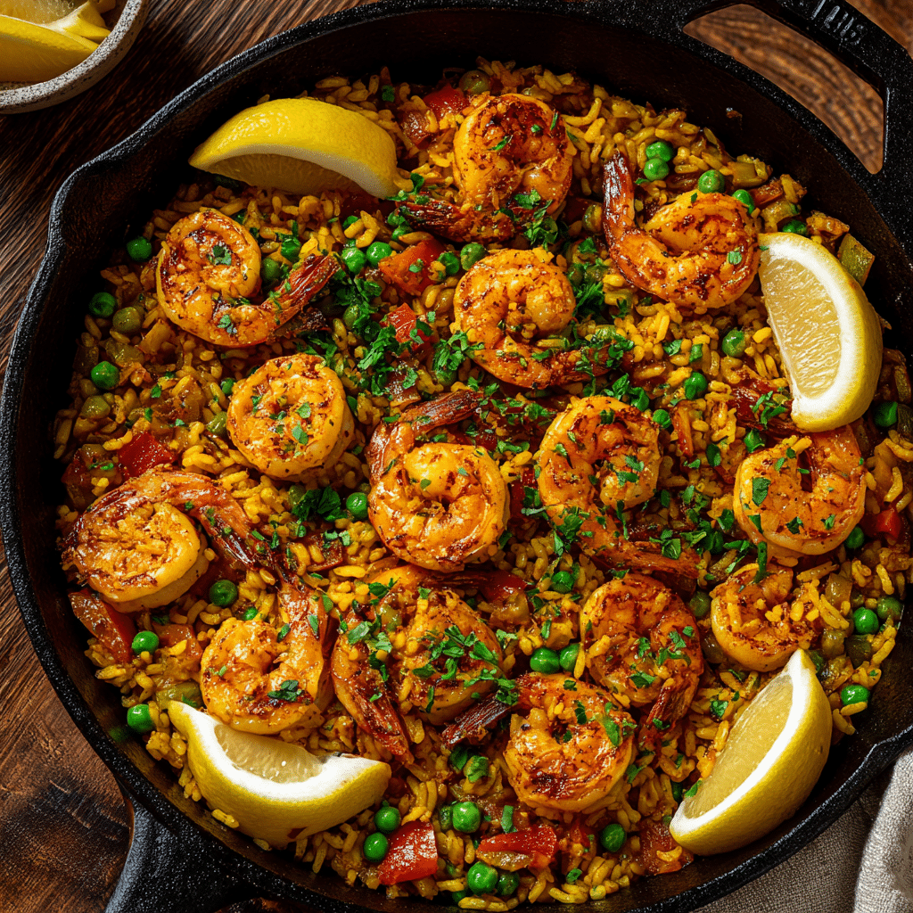 Spicy Shrimp Paella Recipe - Recipe Image