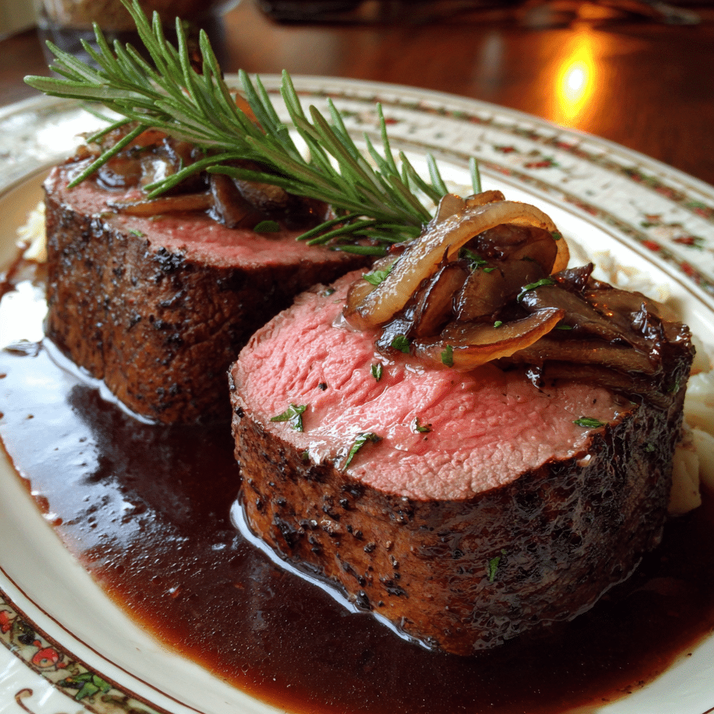 Beef Tenderloin with Red Wine Reduction Recipe - Recipe Image