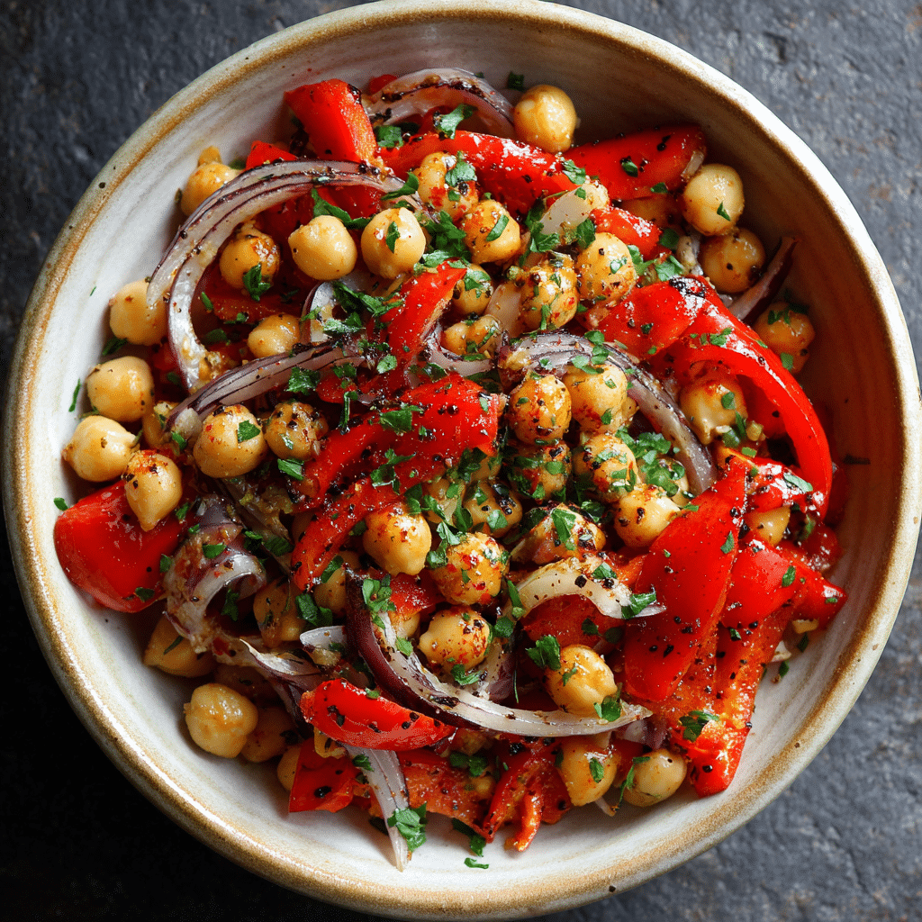 Chickpea & Roasted Pepper Salad Recipe - Recipe Image