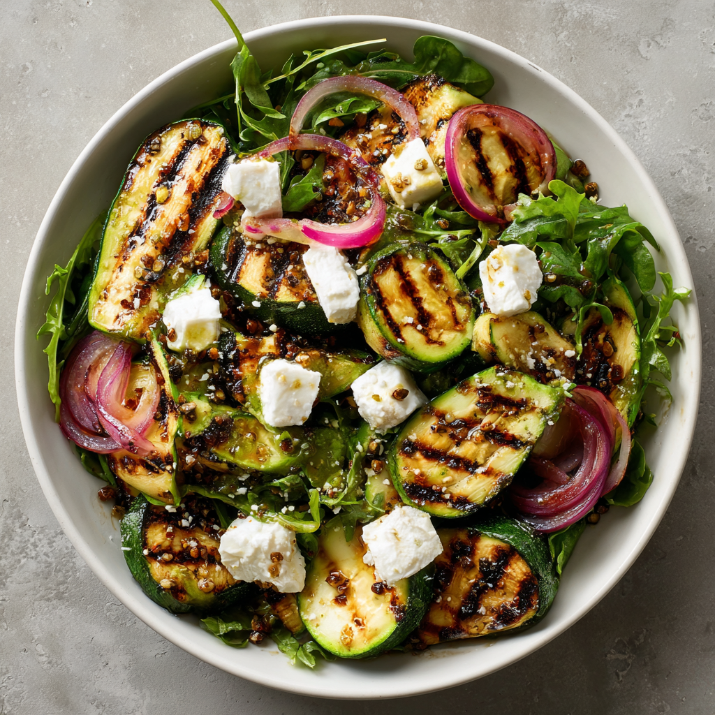 Grilled Zucchini & Goat Cheese Salad Recipe - Recipe Image