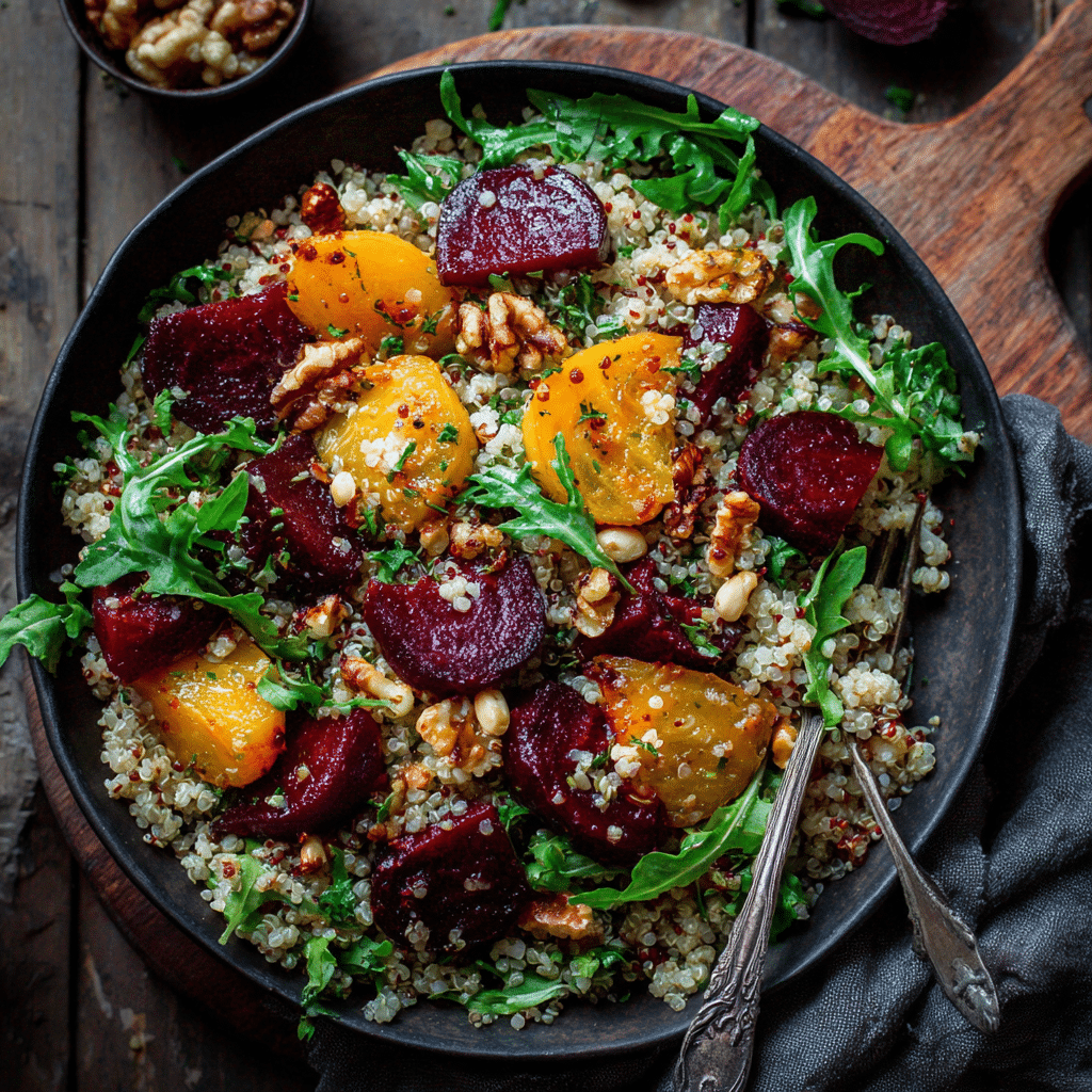 Warm Quinoa & Roasted Beet Salad Recipe - Recipe Image
