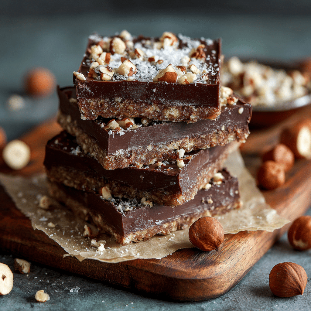 No-Bake Chocolate Hazelnut Bars Recipe - Recipe Image