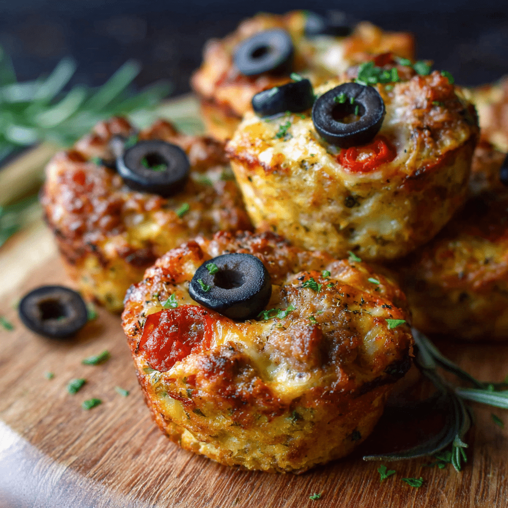 Savory Muffin Pizza Cups Recipe - Recipe Image