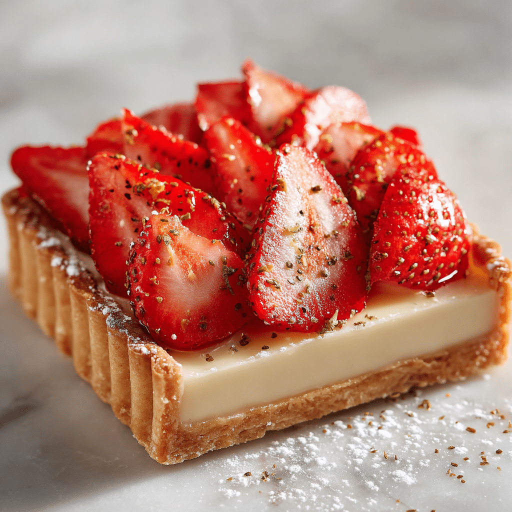 Strawberry White Chocolate Tart Recipe - Recipe Image