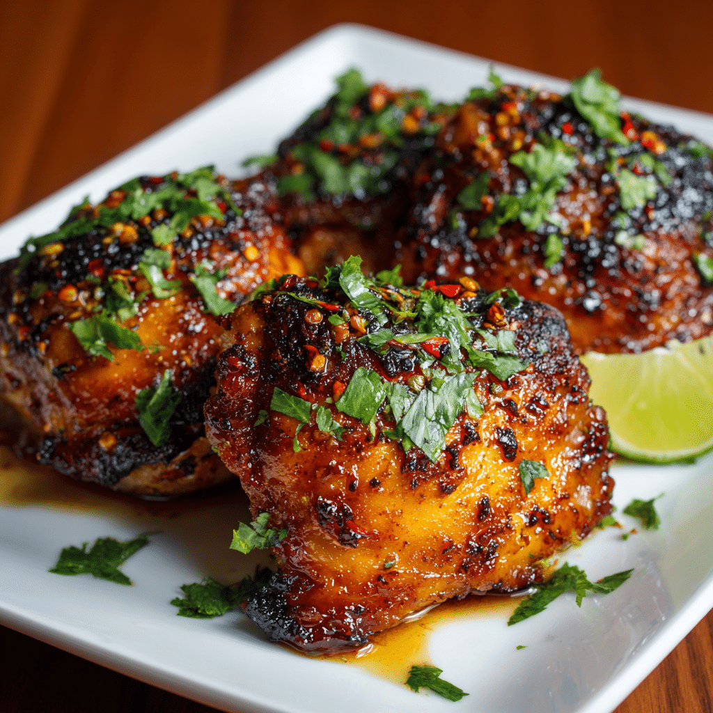 Spicy Chili Honey Glazed Chicken Thighs Recipe - Recipe Image