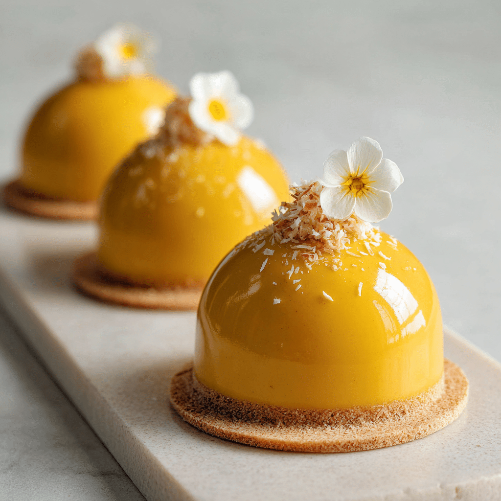 Mango Coconut Dome Cakes Recipe - Recipe Image