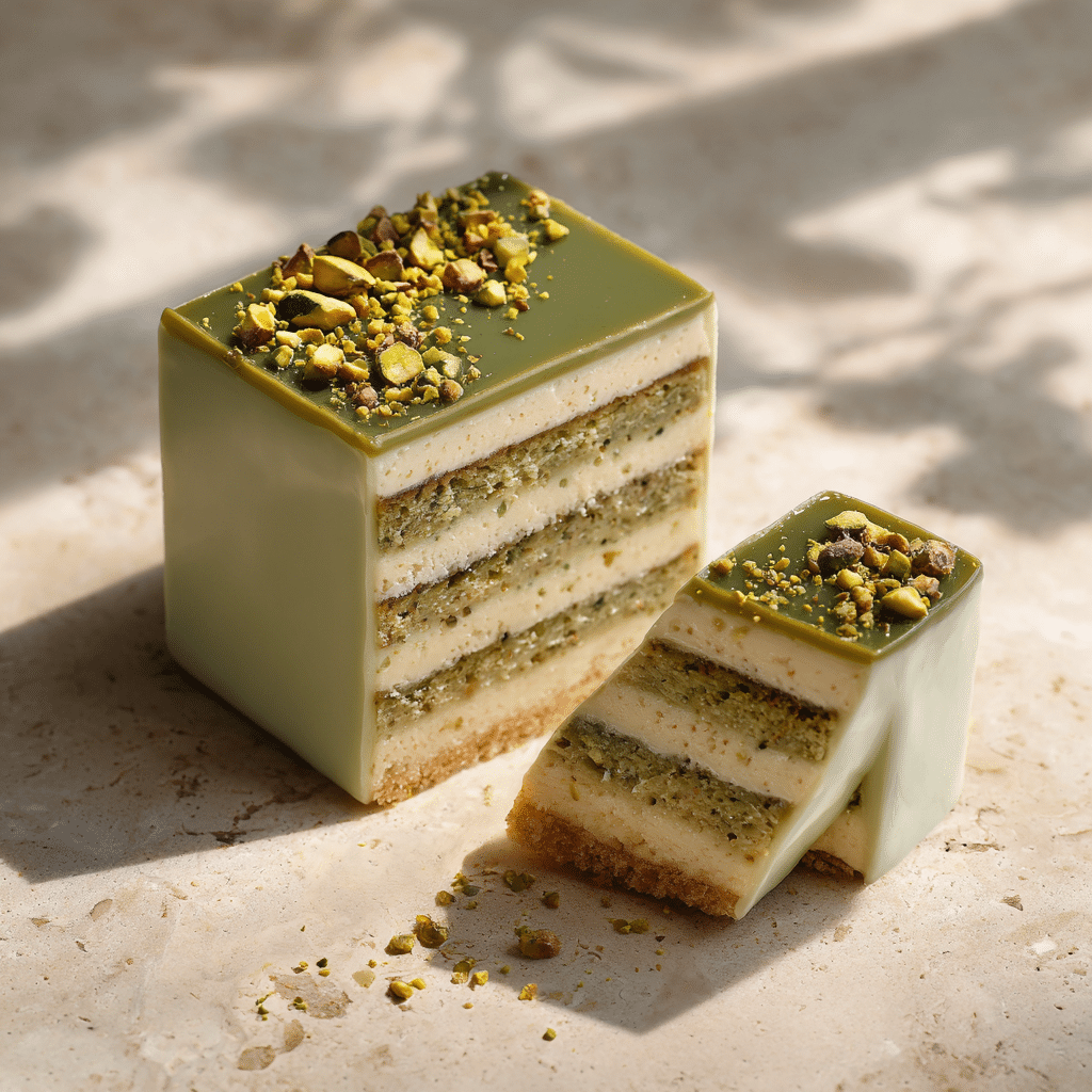 Raspberry Pistachio Opera Cake Recipe - Recipe Image