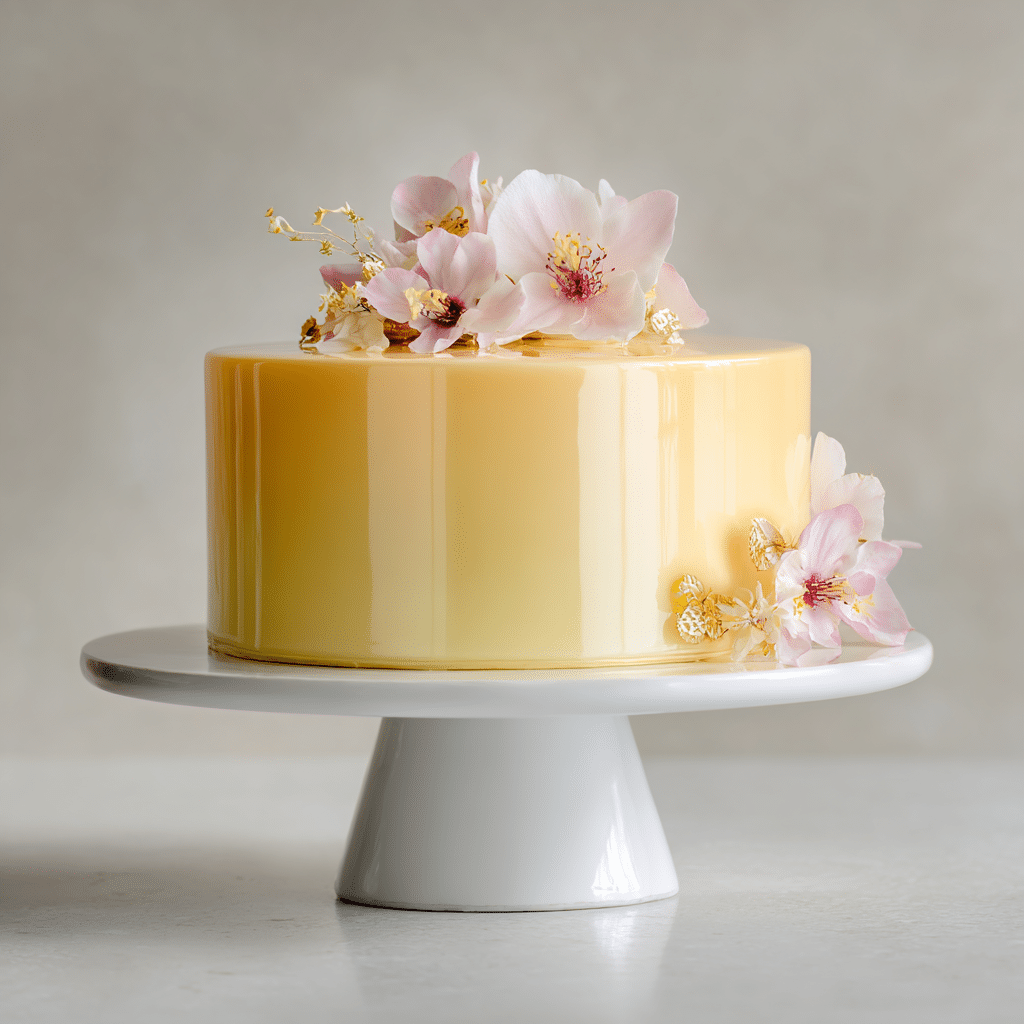 Mango Lychee Mirror Cake Recipe