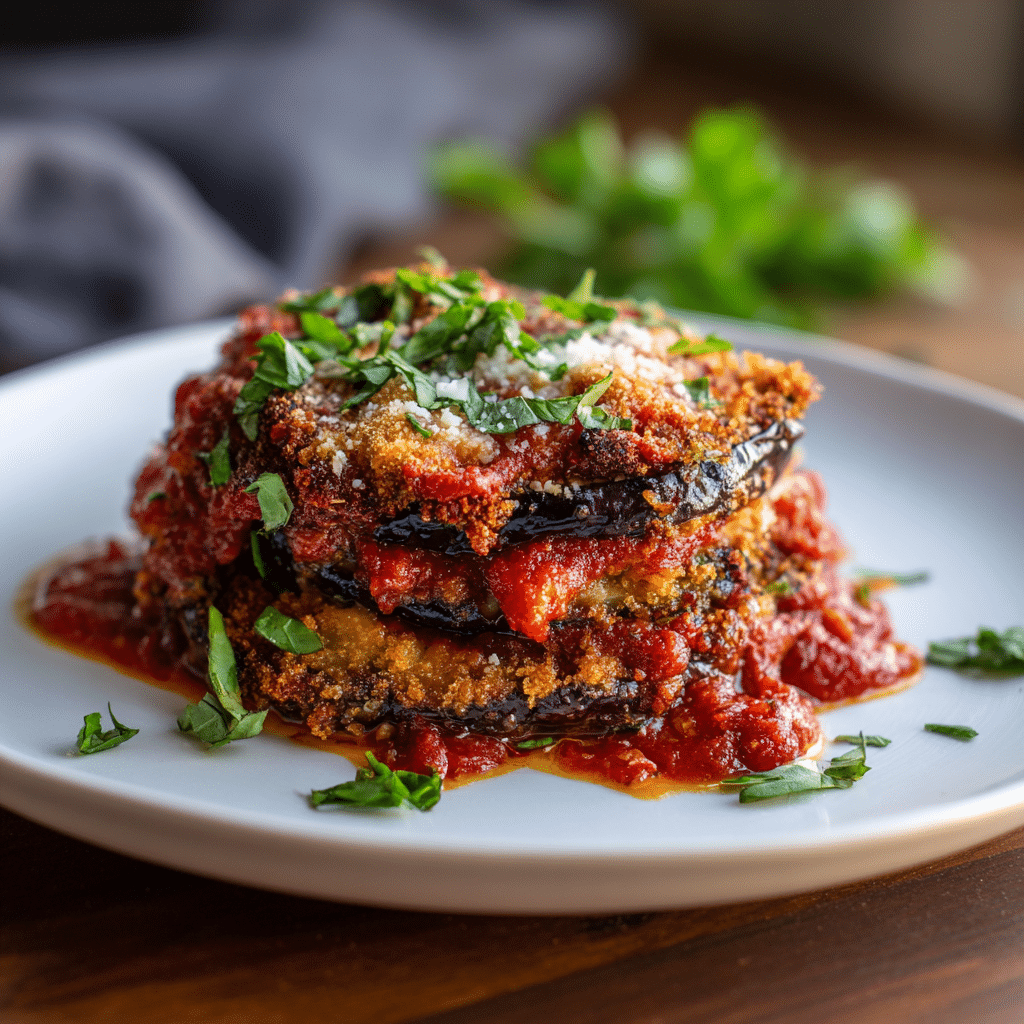 Spicy Baked Eggplant Parmesan Recipe - Recipe Image