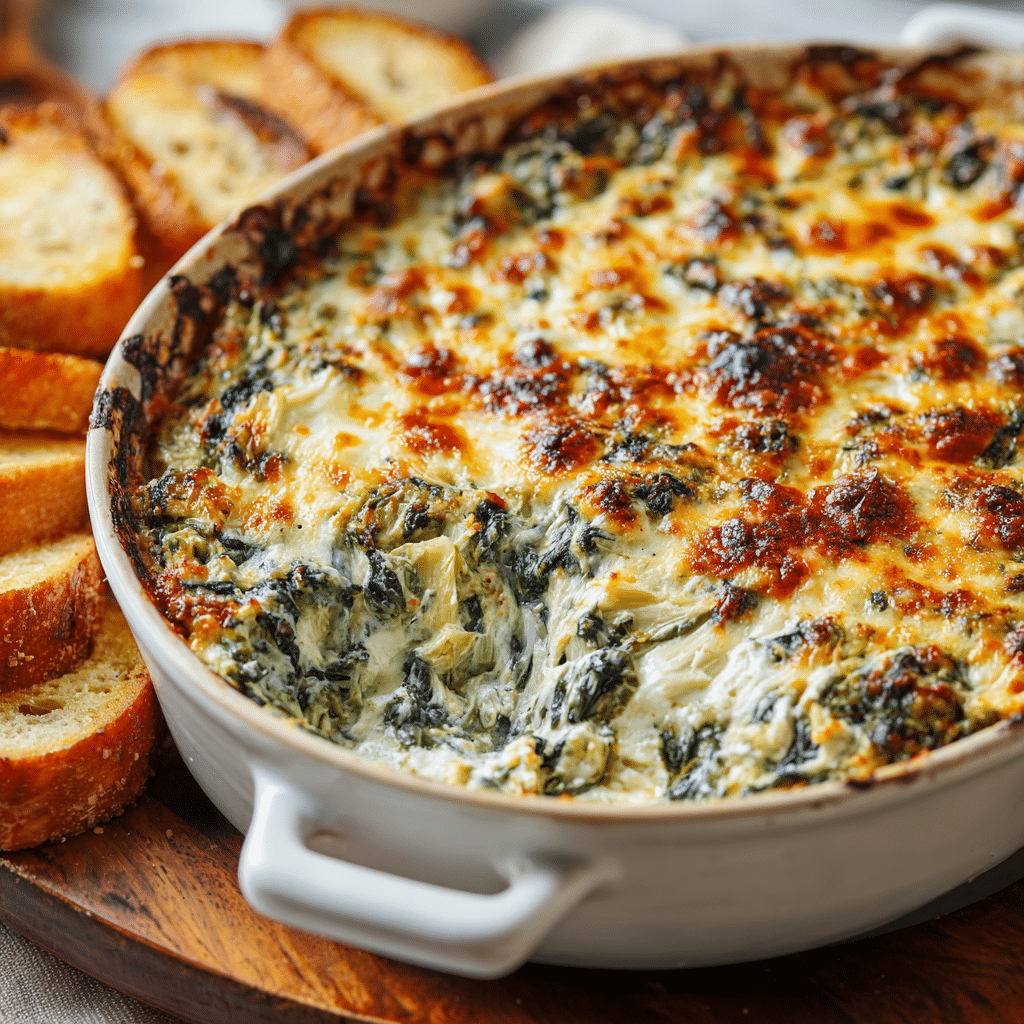 Baked Cheesy Spinach & Artichoke Dip Recipe - Recipe Image