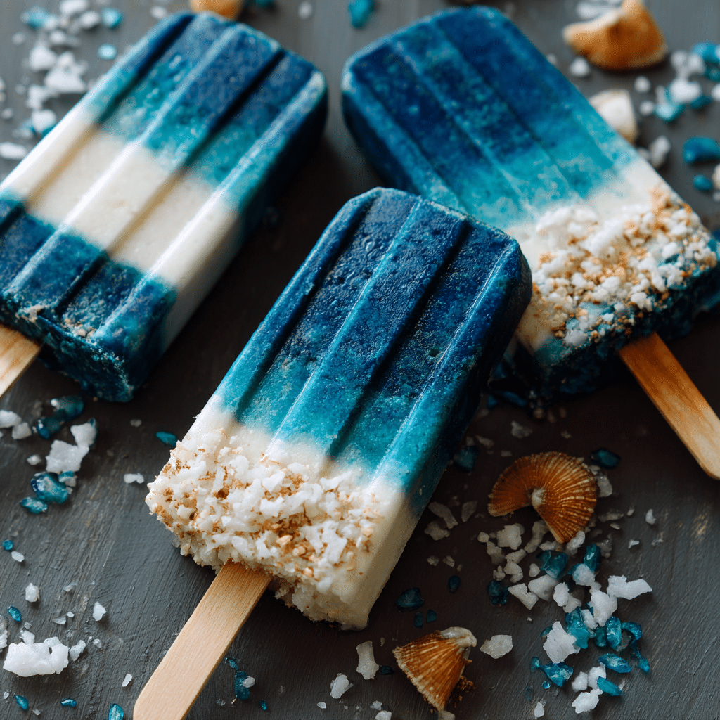 Blue Spirulina Coconut Popsicles: Ocean Magic Recipe - Recipe Image
