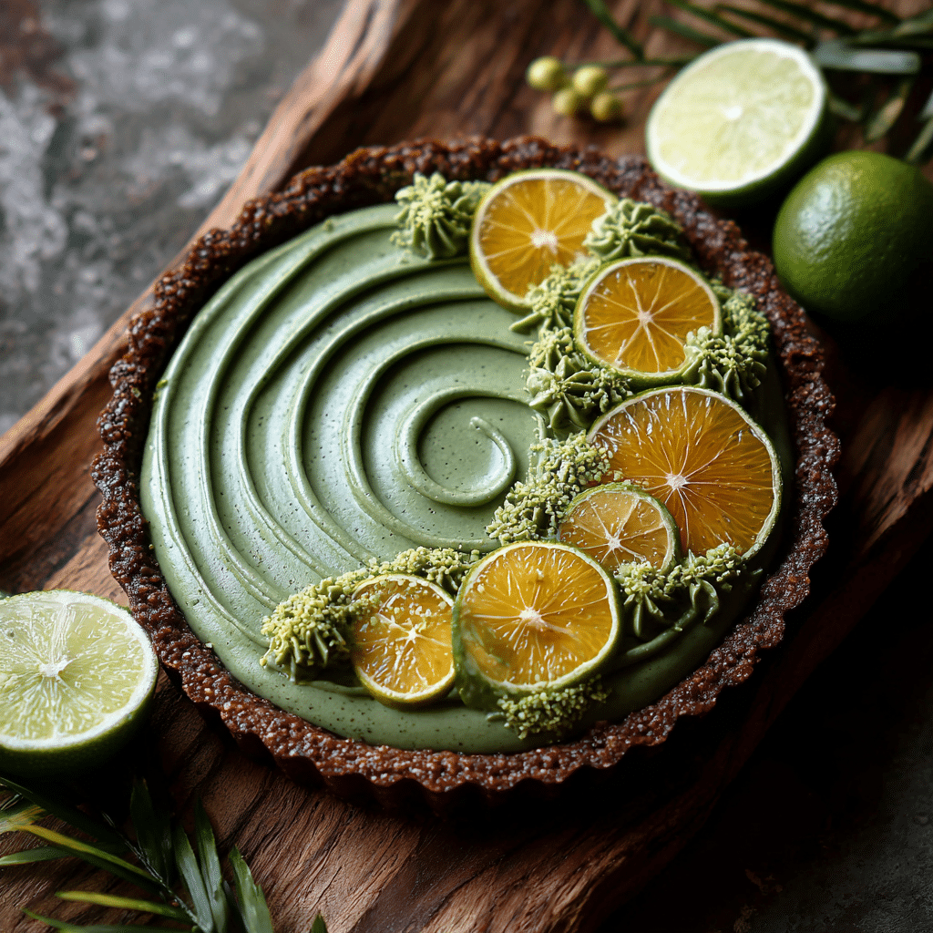 Avocado Lime Spirulina Tart: Green Citrus Magic Recipe - Recipe Image