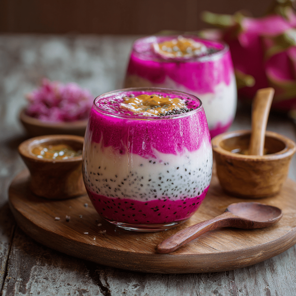 Dragon Fruit Coconut Pudding: Pink & White Magic Recipe - Recipe Image