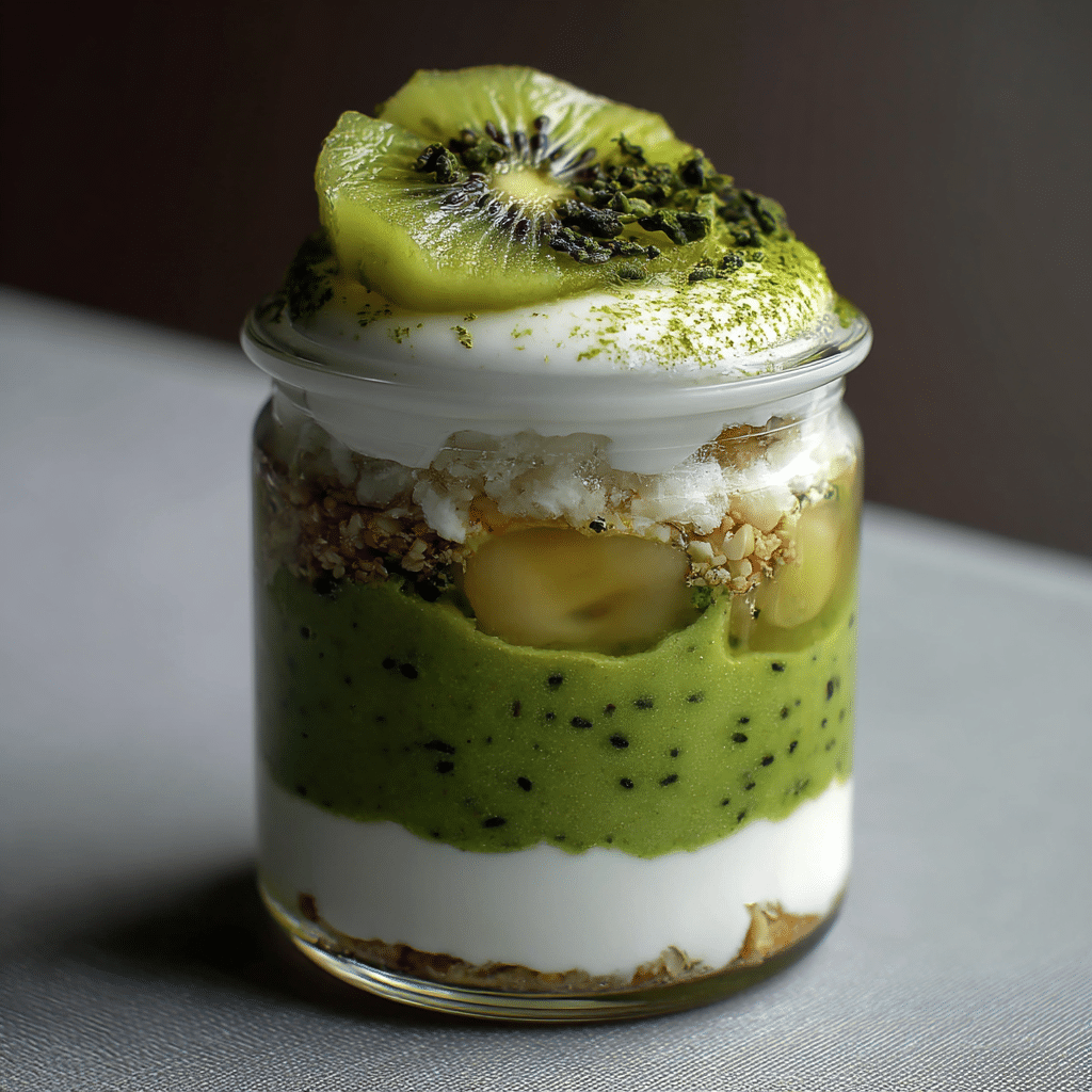 Matcha Kiwi Parfait: Green Energy Layers Recipe - Recipe Image