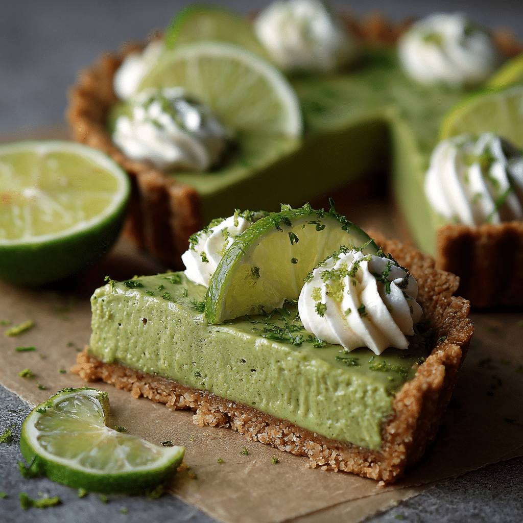 Avocado Lime Spirulina Tart: Green Citrus Magic Recipe - Recipe Image