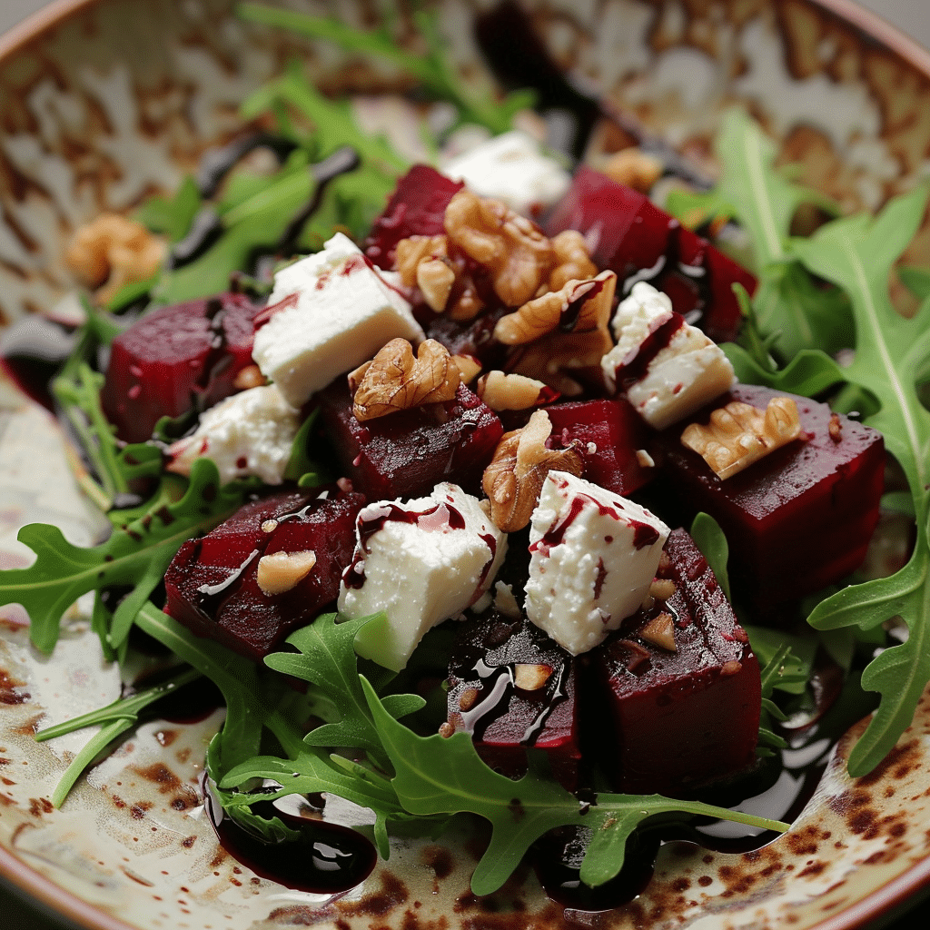 Beetroot & Goat Cheese Arugula Salad: Earthy Elegance Recipe - Recipe Image