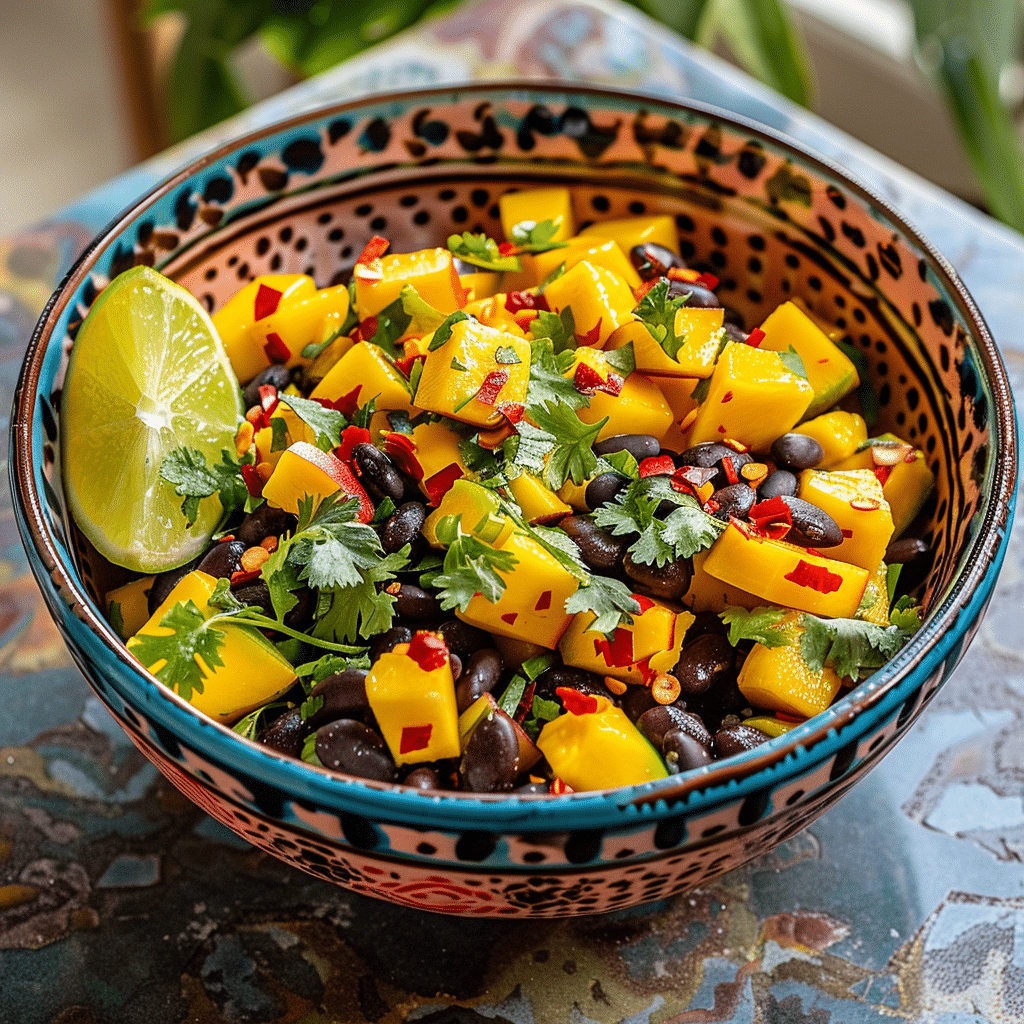 Spicy Mango & Black Bean Salad: Sweet Heat Fiesta Recipe - Recipe Image