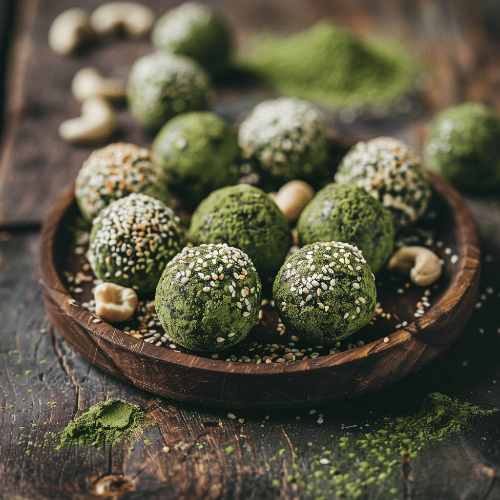 Matcha Cashew Energy Balls: Green Power Bites Recipe - Recipe Image