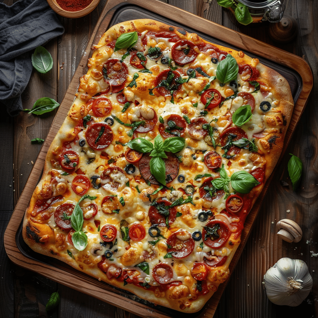 Homemade Family Pizza Tray Recipe - Recipe Image