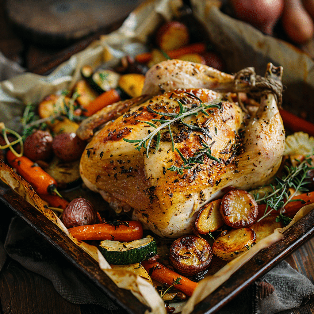 Lemon Herb Roast Chicken with Vegetables Recipe - Recipe Image