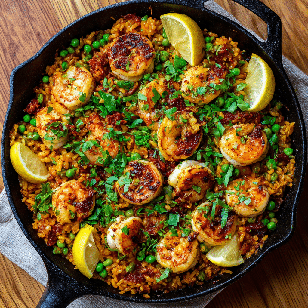 Spicy Shrimp Paella Recipe - Recipe Image